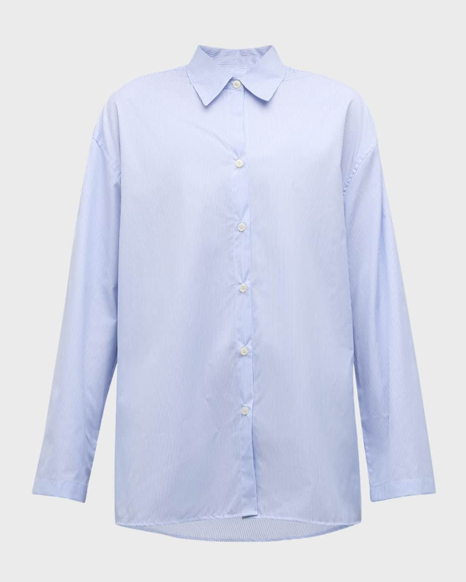 LESET Yoshi Cotton Button-Front Shirt | Neiman Marcus