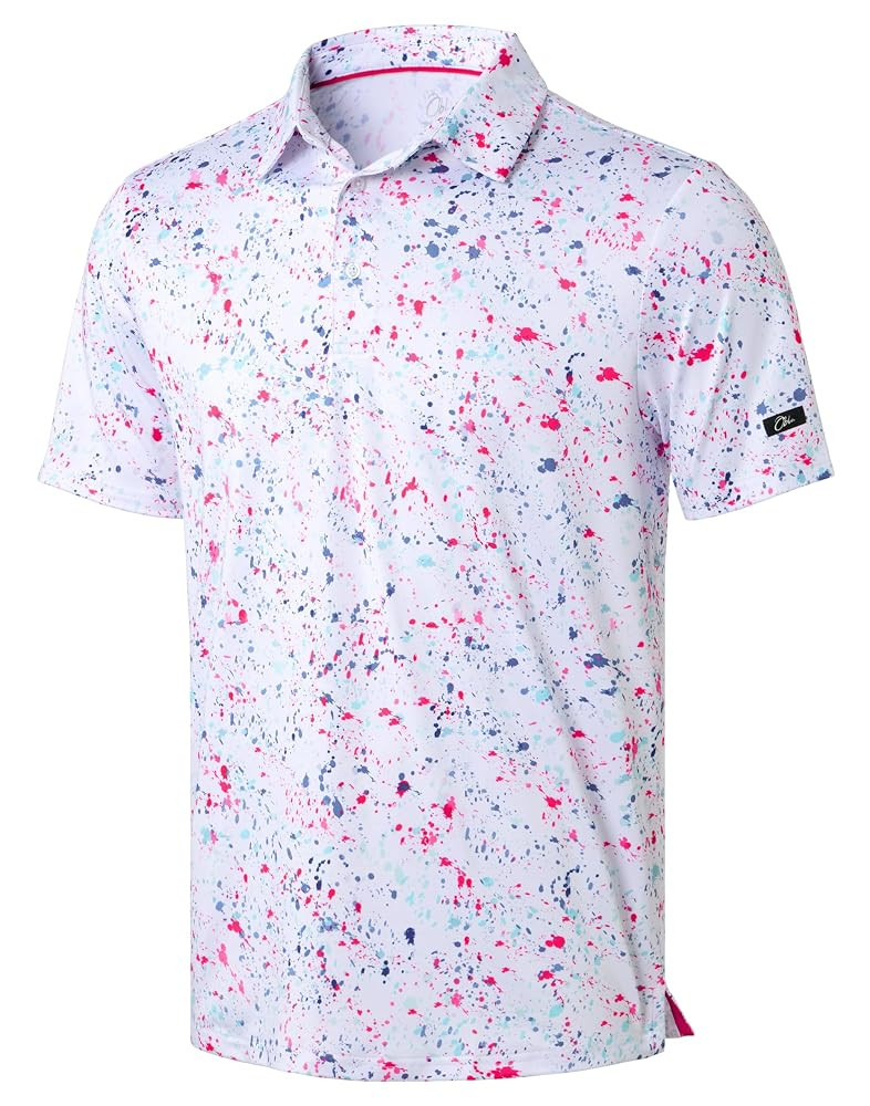 Obla Mens Golf Polo Shirts Short Sleeve Dry Fit Performance Moisture Wicking Casual Print Collare... | Amazon (US)