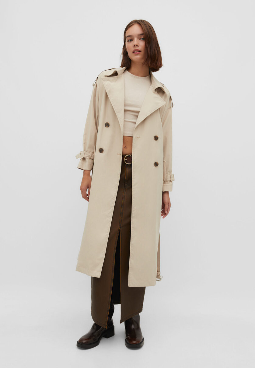 Oversize trench coat - Women's fashion | Stradivarius United Kingdom | Stradivarius (UK)