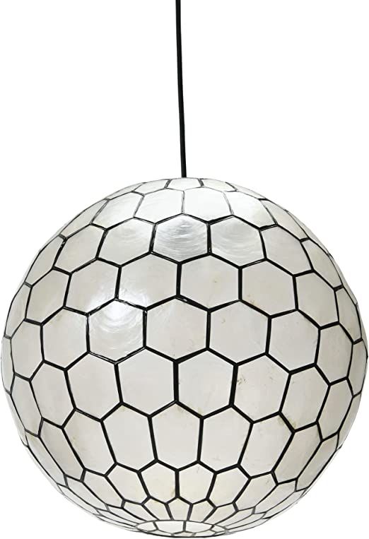 Creative Co-Op EC0910 Capiz Honeycomb Ceiling Light Pendant, Black | Amazon (US)