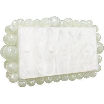 URAWOW Acrylic Evening Handbag Beads Bag for Women Graceful Shoulder Bag Satchel Marble Clutch Pu... | Amazon (US)