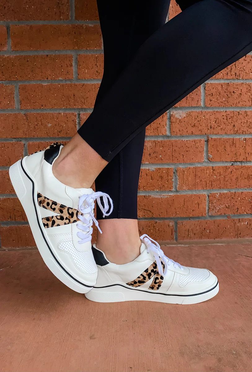 Be that Girl White/Leopard Sneaker | Apricot Lane Boutique
