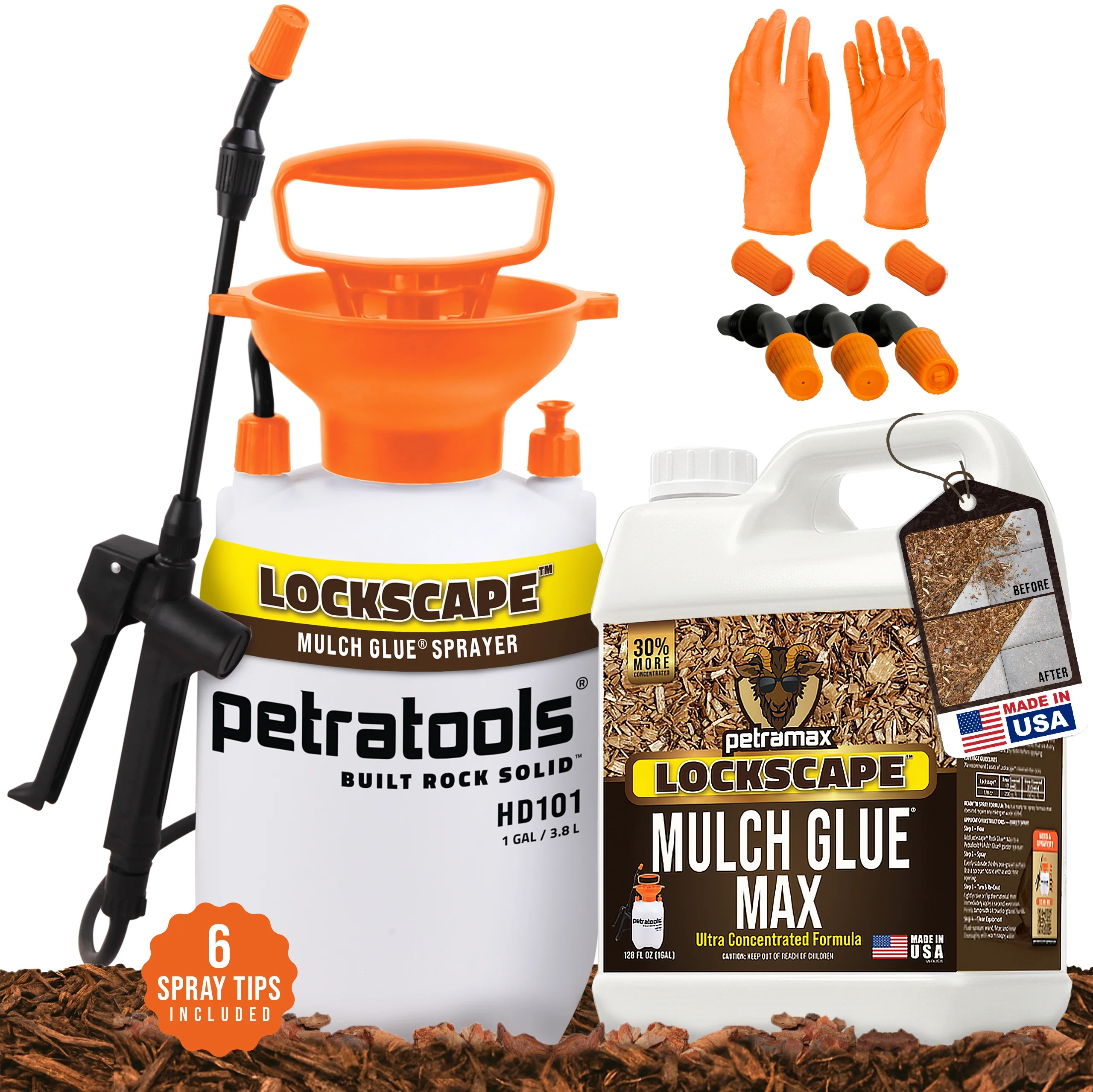 Petratools Mulch Glue for Landscaping Bundle, Includes Mulch Glue Max, Pump Sprayer & Gloves - Wa... | Walmart (US)