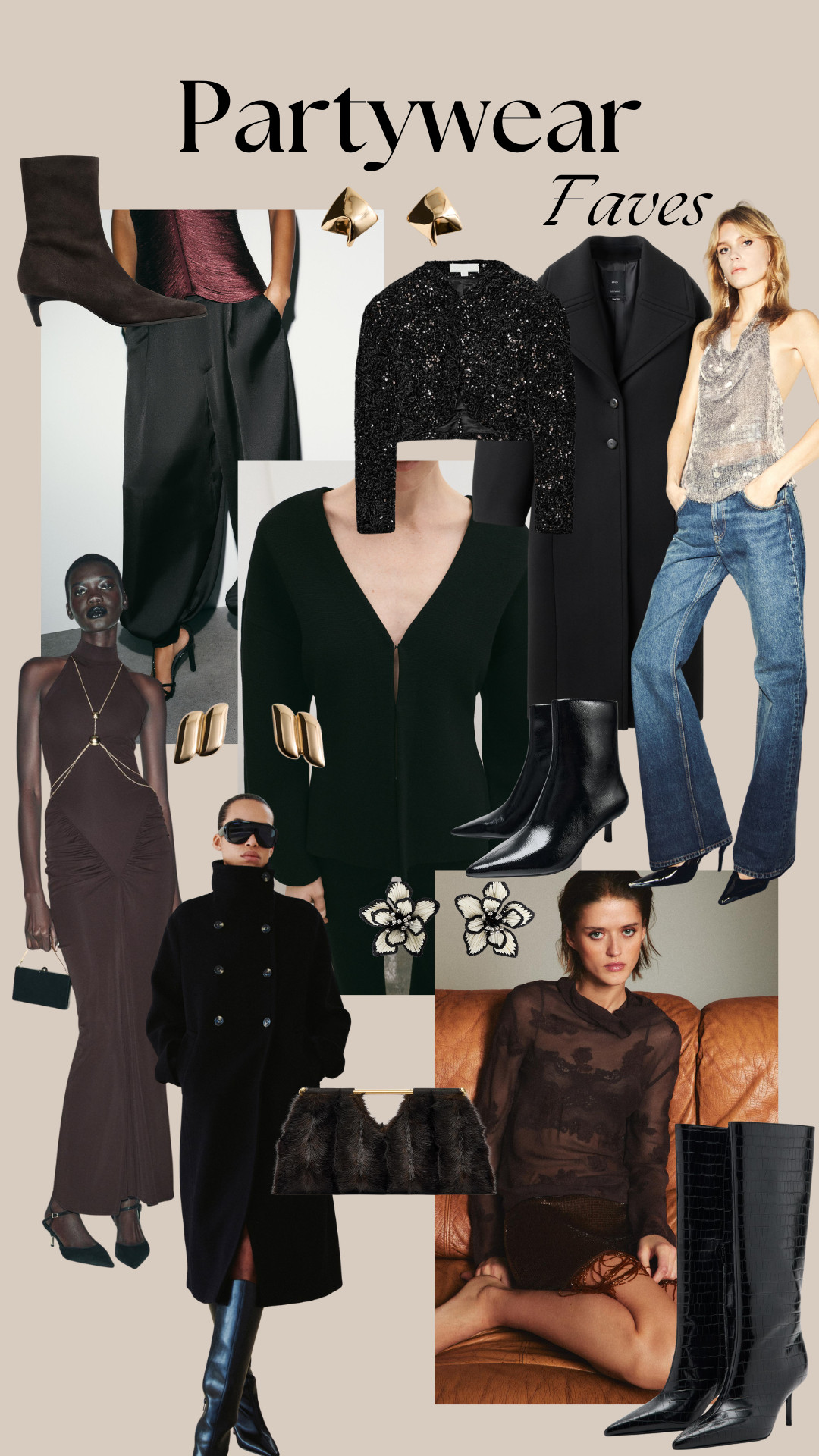 Contrast Raffia Earrings, Faux Fur Clutch Bag, Oval Clutch Bag, Croc-Effect Boots, Split Suede Stiletto Boots, Suede Ankle Boots, Kitten Heel Ankle Boots, Drop Earrings, Wool-Blend Coat, Semi-Sheer Shirt, Sequin Sleeve Top, Satin Balloon Trousers, Lace Bodysuit, Draped Top, Mesh Fold-Over Trousers,
Zara UK, Mango, Topshop 

 #LTKuk #LTKfestive #LTKpartywear