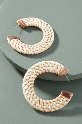 Woven Wicker Hoop Earrings | Anthropologie (US)