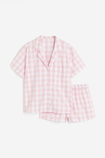 Schlafshirt und -shorts aus Baumwolljersey | H&M (DE, AT, CH, NL, FI)