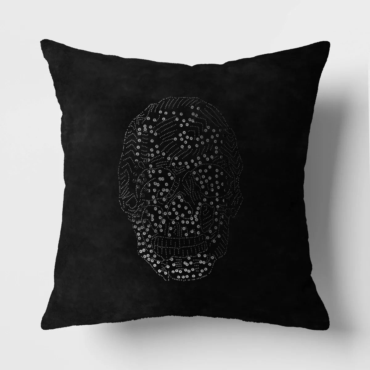 Beaded Skull Velvet Square Throw Pillow Cover Black - Threshold™ | Target