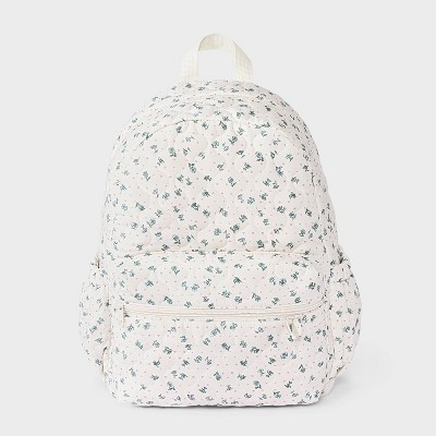 Girls' Floral Quilted Backpack - art class™ Cream/Blue | Target