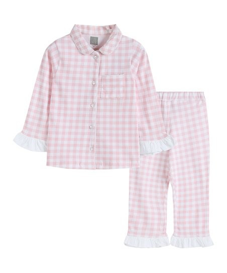 Light Pink & White Gingham Pajama Set - Infant & Toddler | Zulily