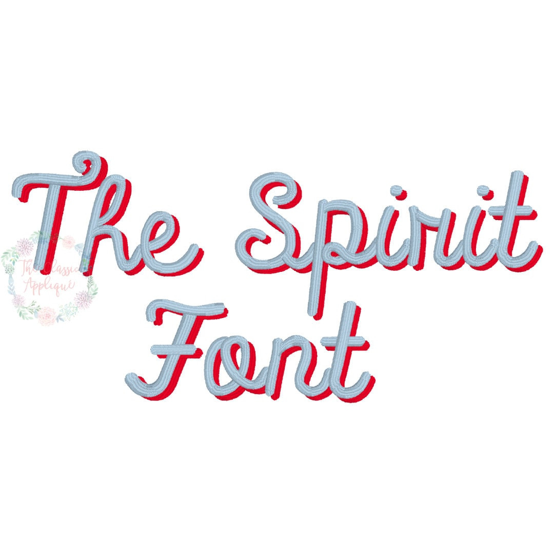 The Spirit Font Layered, Shadow Satin Stitch Cursive Font for Machine Embroidery - Etsy | Etsy (US)