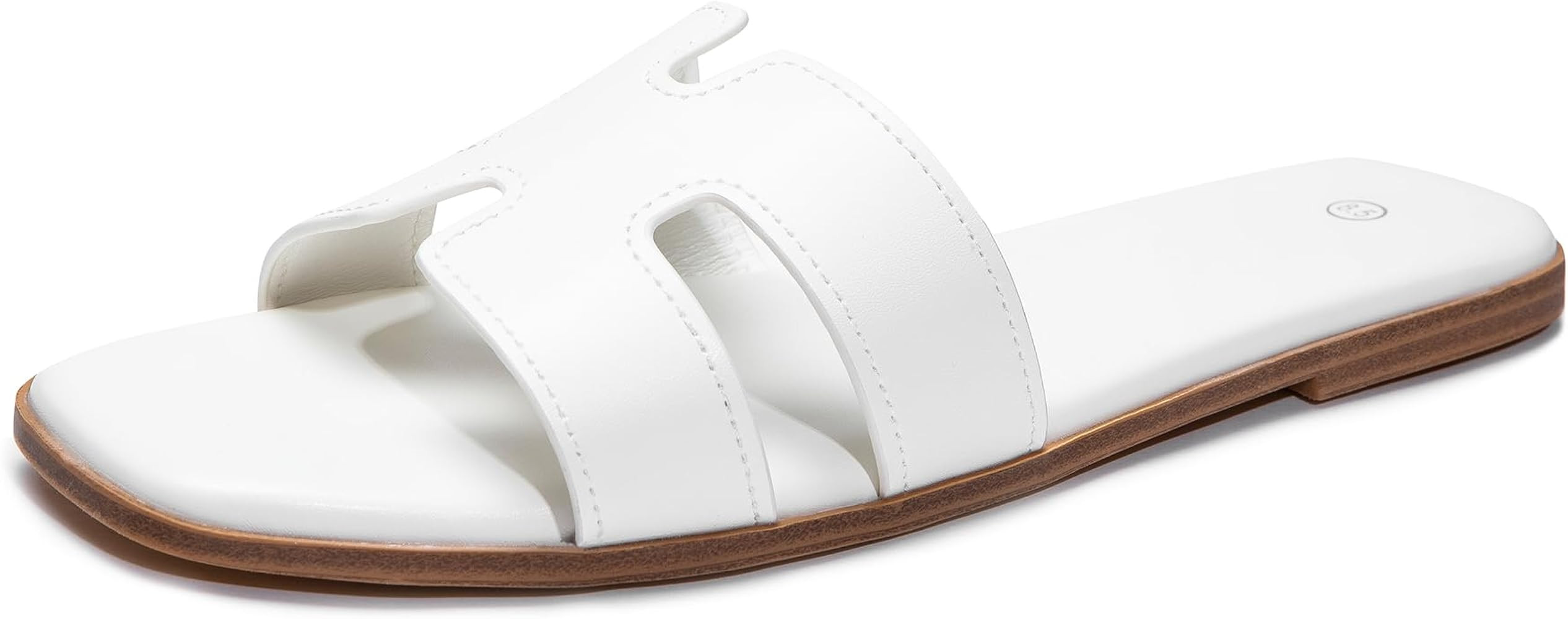 Women's Slide Sandals Comfortable Flat Slip On Leather Sandals | Amazon (US)