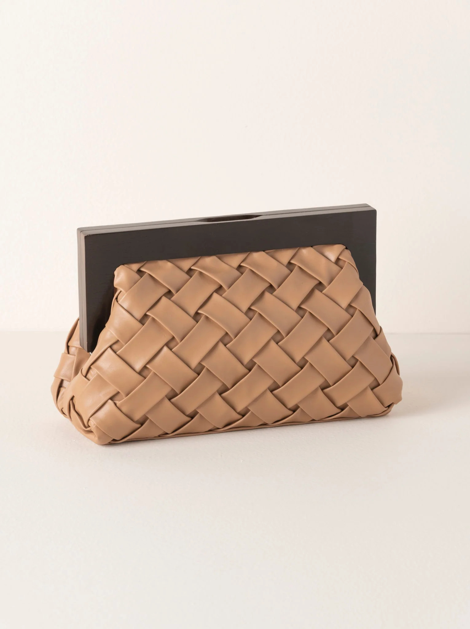 Shiraleah Charlotte Frame Clutch, Tan | Shiraleah