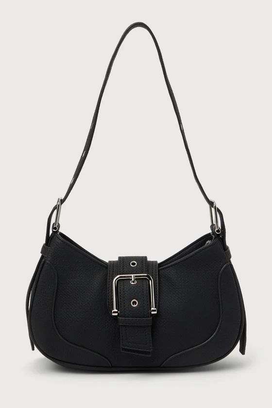 Cool Edge Black Buckle Shoulder Bag | Lulus (US)