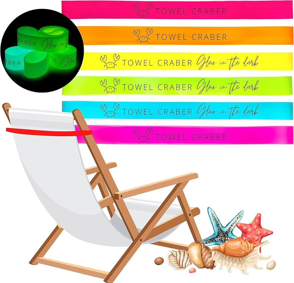Towel Bands (6 Pack: 3 Regular + 3 Glow in The Dark) - Extra Durable - No Snapping in The Sun I A... | Amazon (US)