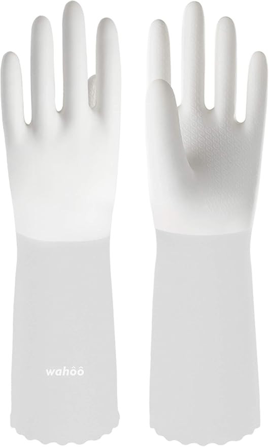 LANON Protection wahoo PVC Dishwashing Cleaning Gloves, Reusable Unlined Kitchen Gloves, Non-Slip... | Amazon (US)