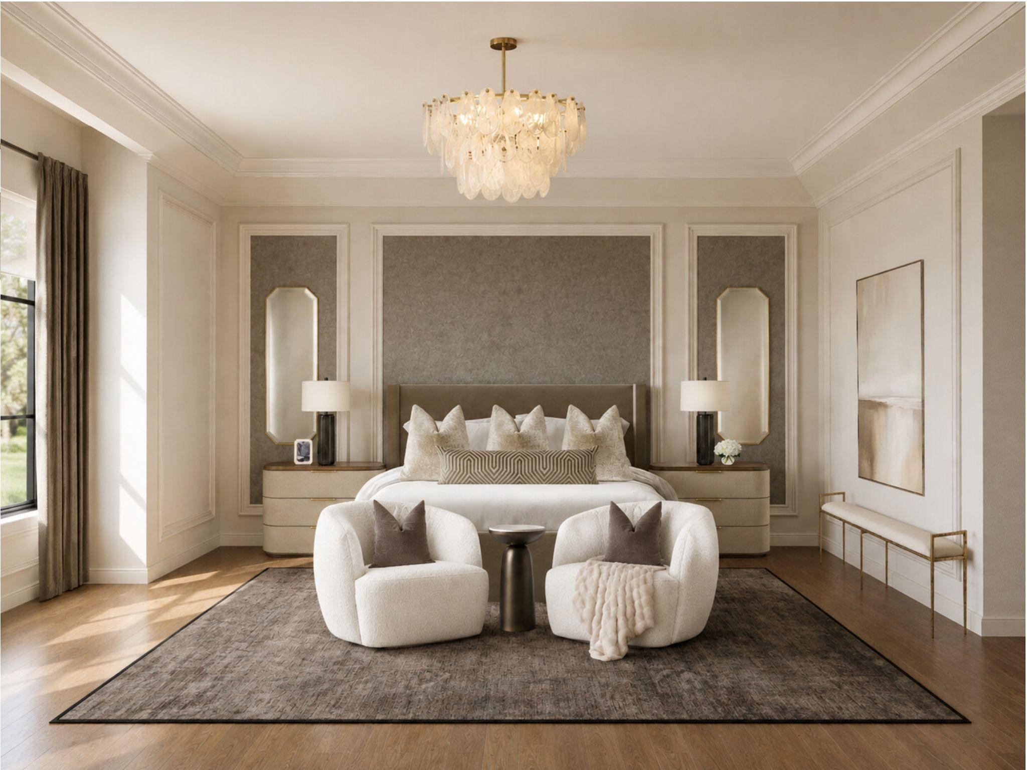 A bedroom that feels like the ultimate retreat 🤍 Soft neutrals, layered textures, warm wood tones, and those beautiful architectural details come together for a space that feels quiet, elevated, and timeless.

Shop this entire look ✨

#bedroomdesign #bedroominspo #interiordesign #neutralinteriors #luxuryinteriors #primarybedroom #bedroomdecor #interiorinspo #homedecor #ltkhome 

 #LTKHome #LTKSaleAlert