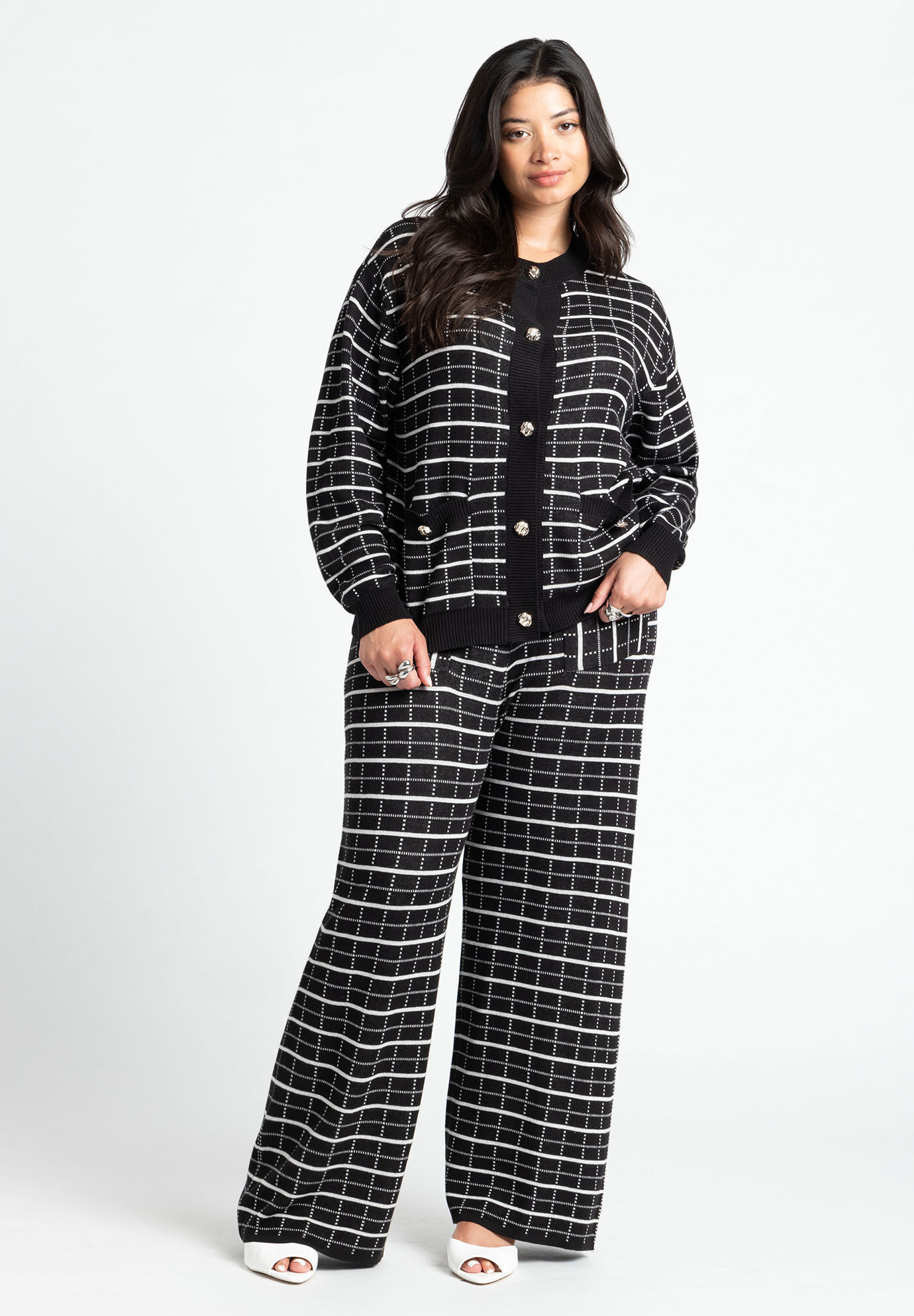 Knit Tweed Wide Leg Pant | Eloquii