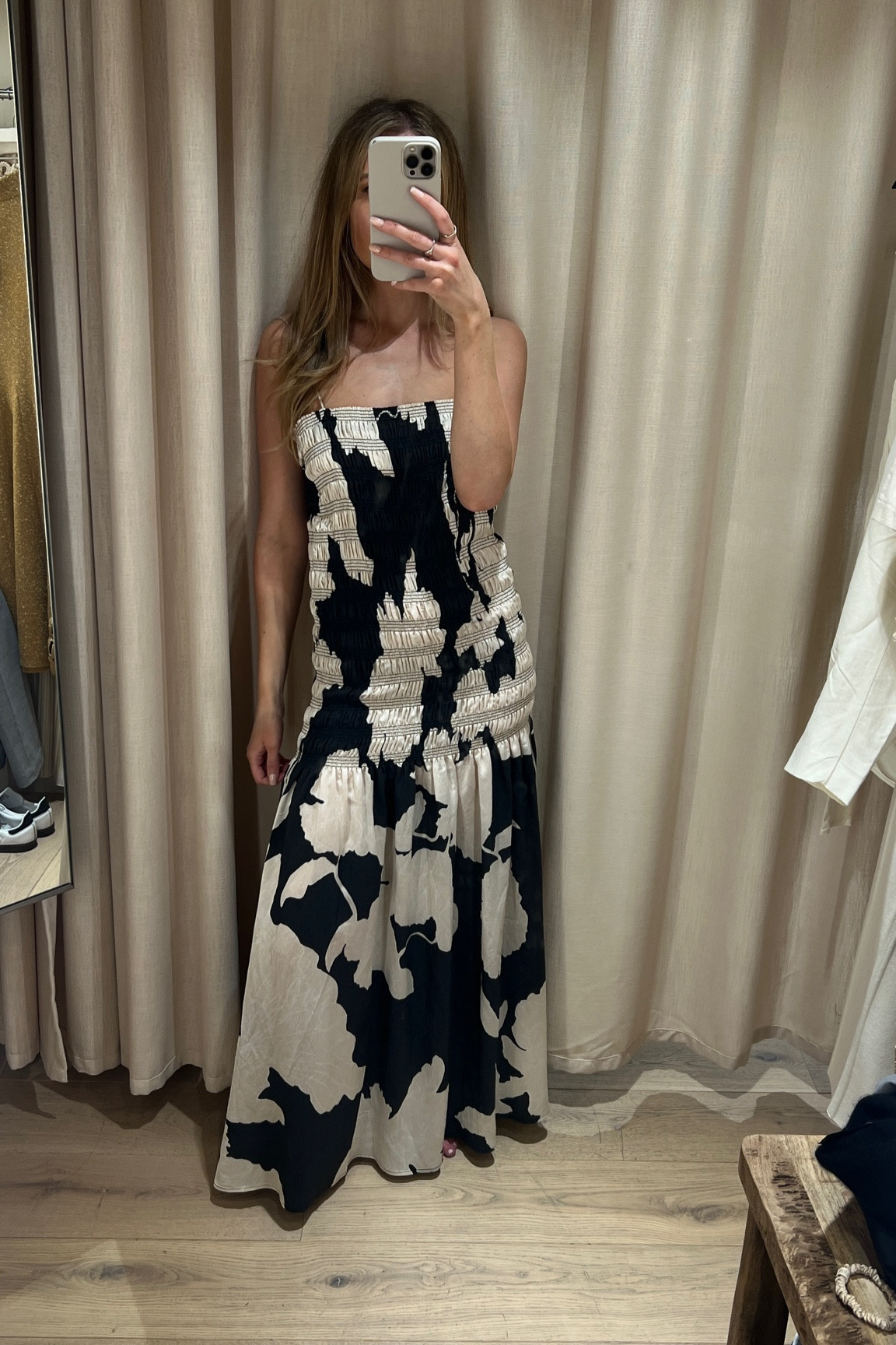 I’m wearing a 10 here but am usually an 8 so it was too big. 

Summer dress, maxi dress, H&M dress, printed dress, beach dress, casual dress, casual summer dress, black and white dress, long dress, H&M 

#LTKwedding #LTKsummer #LTKspring