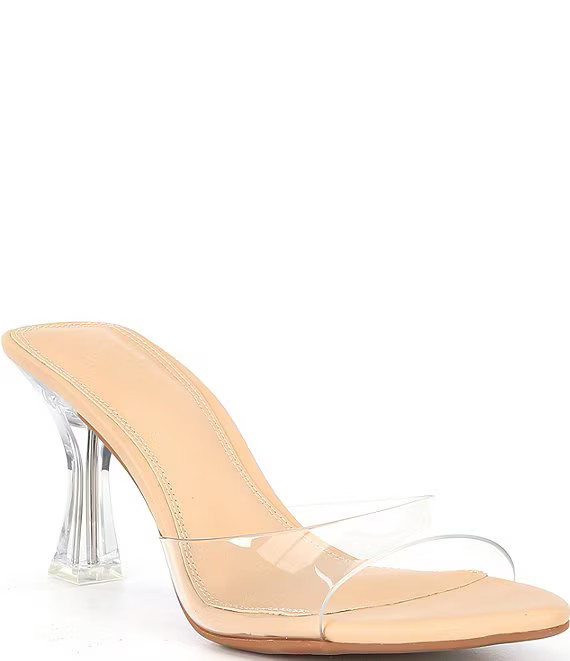 GB Crystal Clear Vinyl Lucite Heel Slide Sandals | Dillard's | Dillard's