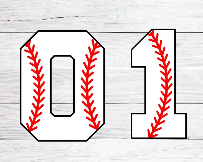 Baseball Numbers, Baseball Svg, Baseball Stitch, Baseball Font Svg, Baseball Themed Numbers, Numb... | Etsy (US)