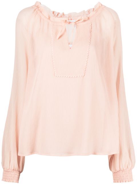 tie-front puff-sleeve blouse | Farfetch (US)