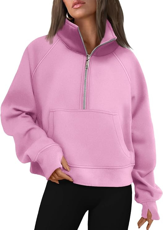 AUTOMET Womens Sweatshirts Half Zip Fleece Pullover Fall Outfits | Fall Fashion Clothes 2026,Crop... | Amazon (US)
