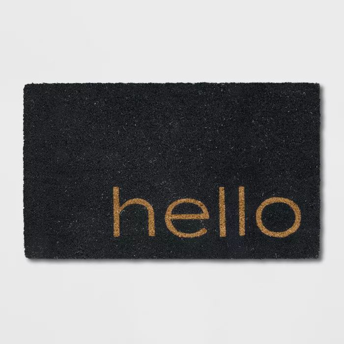 1'6"X2'6"/18"X30" Hello Doormat Black - Project 62™ | Target