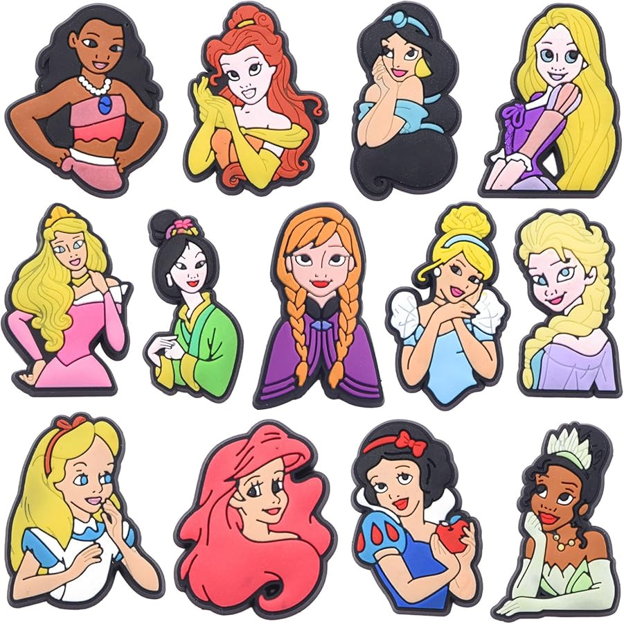 Cute Cartoon Princess Shoe Charms Decoration for Kids Boys Girls Women Sandals Clog Accessories P... | Amazon (US)