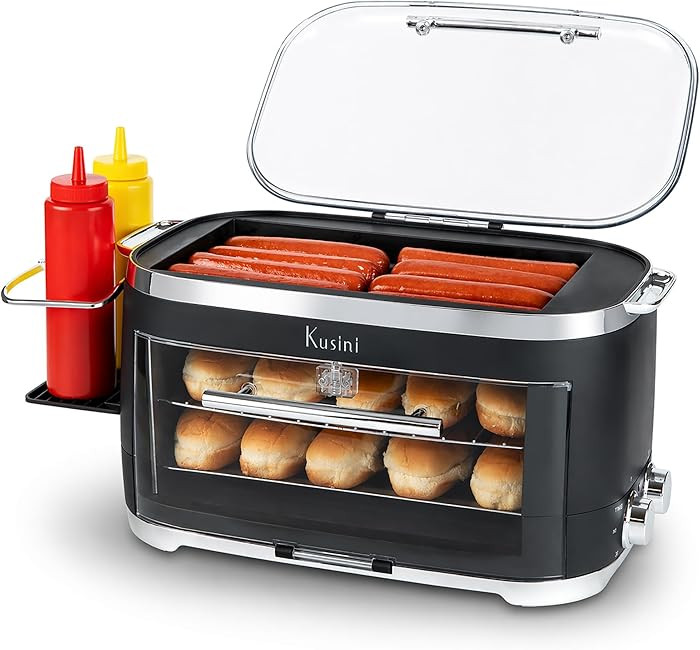 Kusini Hot Dog Roller Grill & Toaster Oven - Holds 8 Hot Dogs & 8 Buns, keep warm Option & Condim... | Amazon (US)