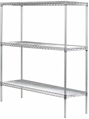 18" Deep x 48" Wide x 36" High 3 Tier Chrome Starter Shelving Unit | Amazon (US)