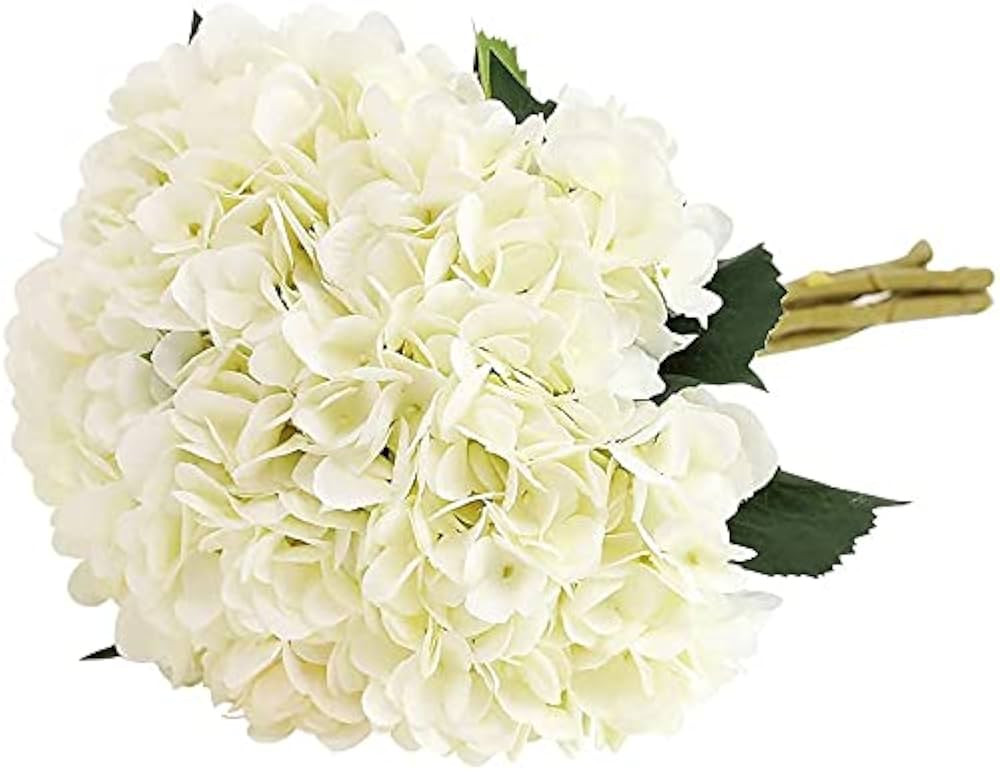 Tifuly Artificial Hydrangea Flower, 5 PCS Realistic Single Long Stem Silk 6.6 Inch Flower Head Hy... | Amazon (UK)