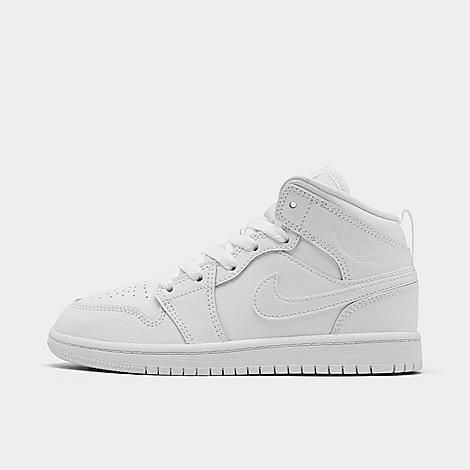 Little Kids' Air 1 Mid Basketball Shoes in White Size 12.0 Leather by Jordan | JD Sports (US)