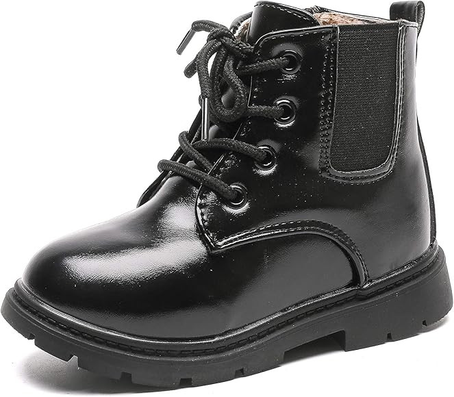 Komfyea Boys and Girls Casual Lace Up Zipper Outdoor Ankle Boots(Toddler/Little Kids) | Amazon (US)