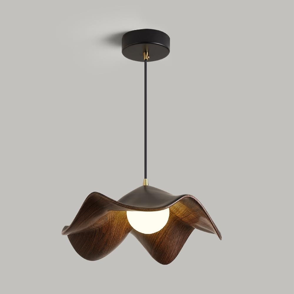 Nordic Creative Resin Lotus Leaf Chandelier Japanese Wave Linear Lamp G9 Wood Grain Bedroom Lamp ... | Amazon (US)