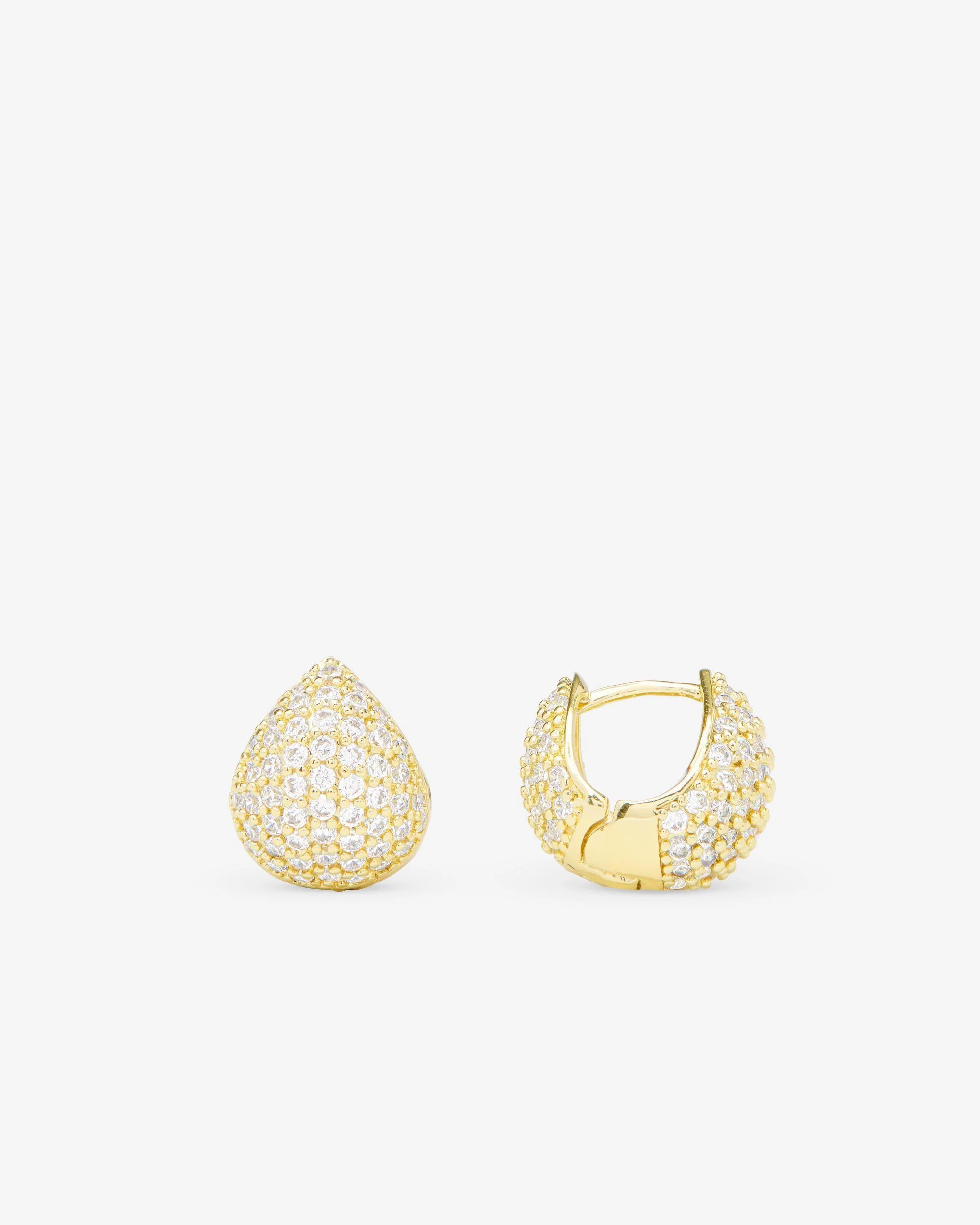Lil' Norah Pavé Earrings - Gold|White Diamondettes | Melinda Maria Jewelry