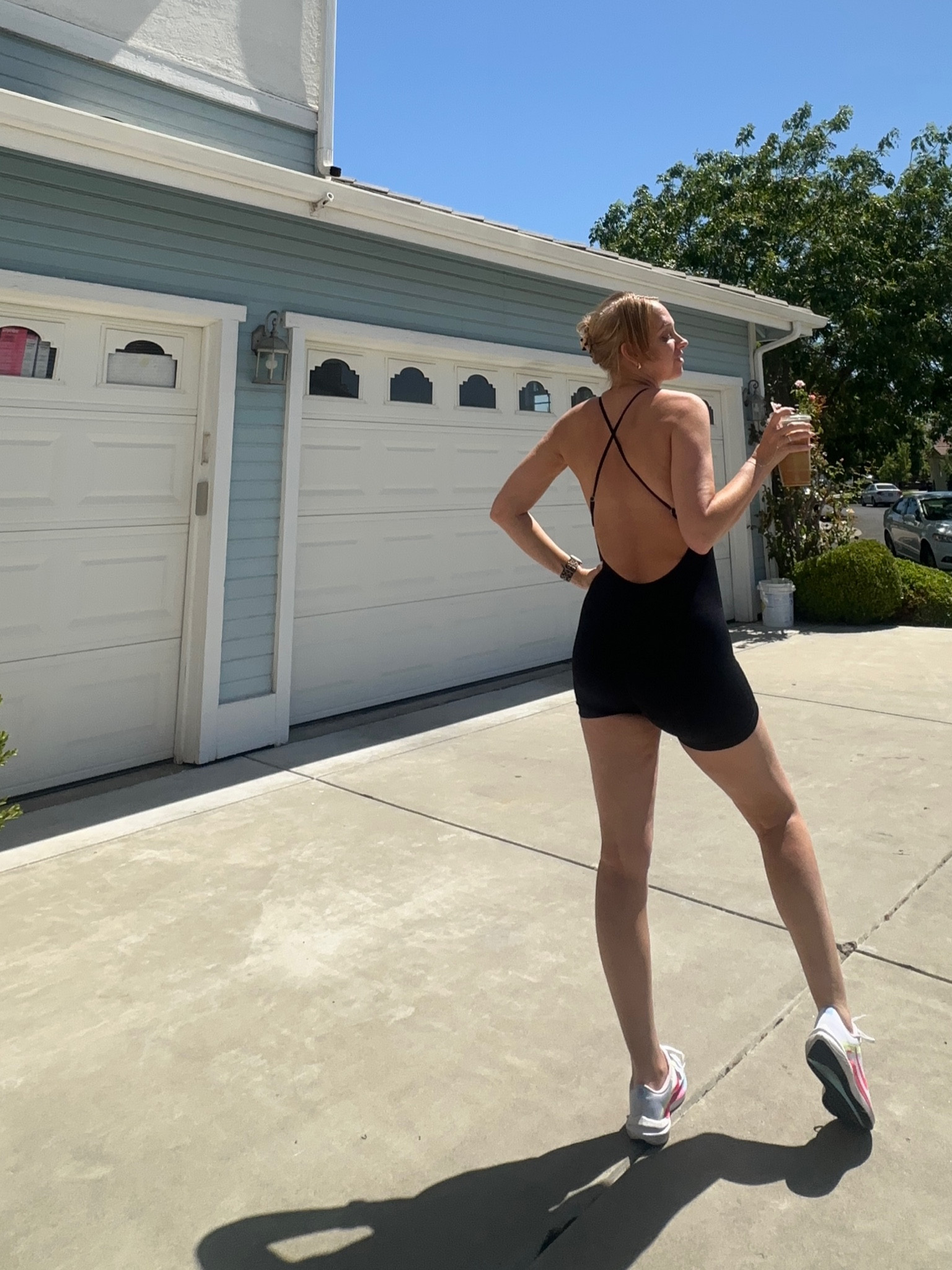 Open back fitness romper
Nike running shoes 

#LTKFitness #LTKSeasonal #LTKActive