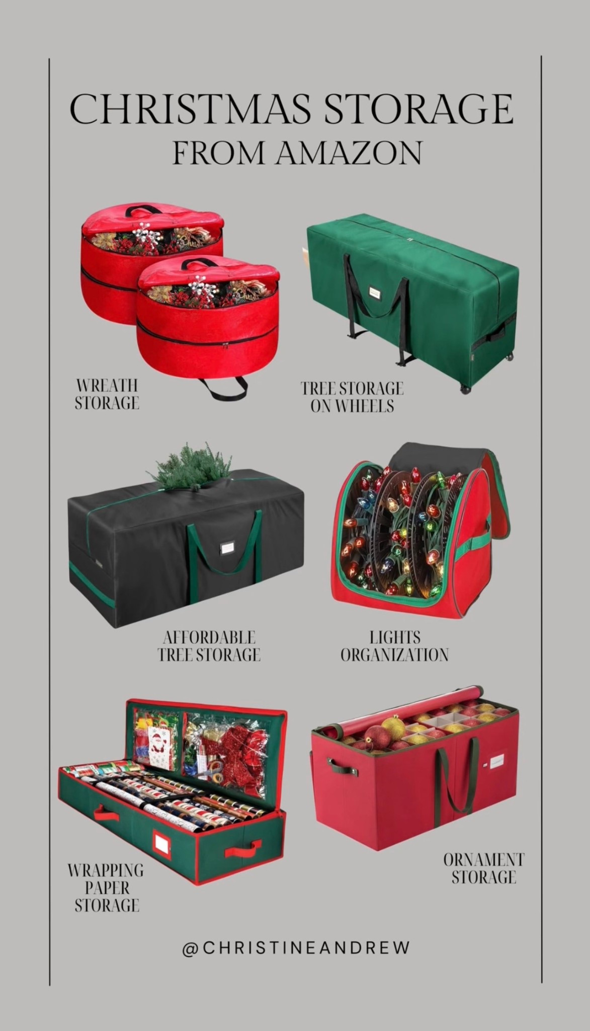 Christmas decor storage from @amazon @amazonhome 

Amazon finds, Christmas tree storage, Christmas ornament storage, wreath storage, Christmas light storage 

#LTKFindsUnder50 #LTKSeasonal #LTKHome