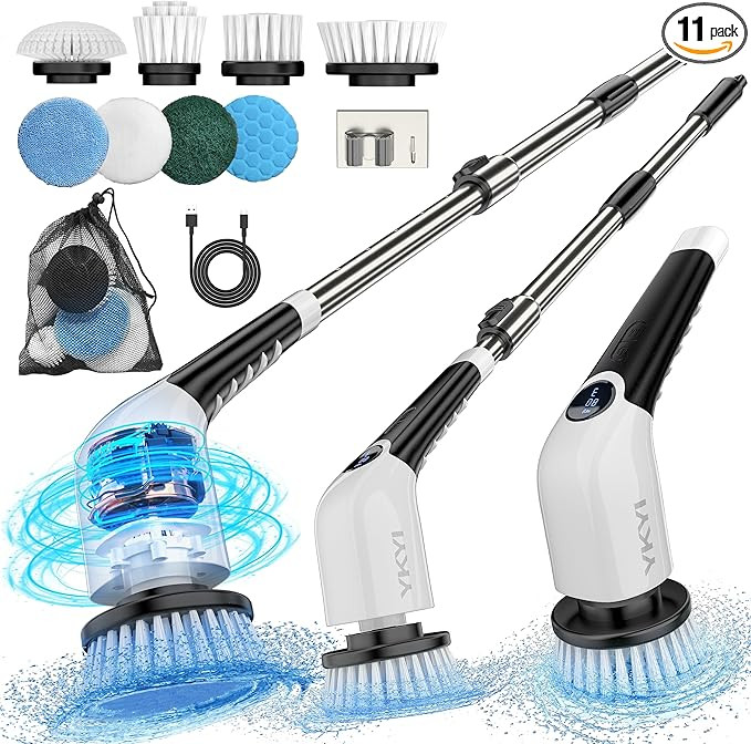 Electric Spin Scrubber,Cordless Cleaning Brush,Shower Cleaning Brush with 8 Replaceable Brush Hea... | Amazon (US)