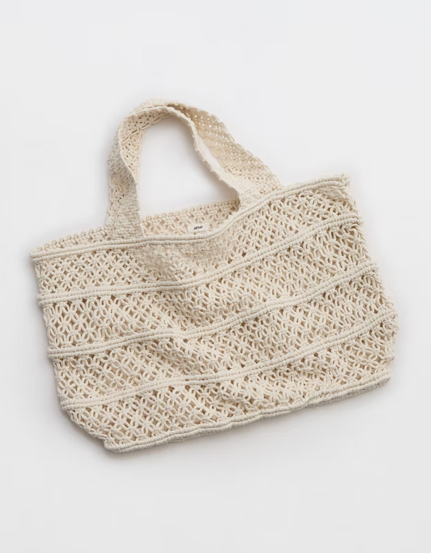 Aerie Jumbo Crochet Tote Bag | Aerie