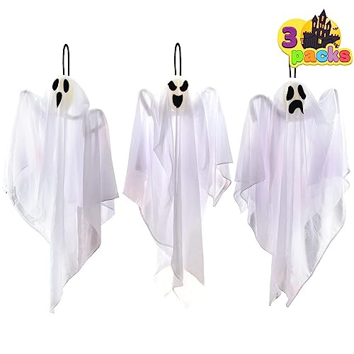 JOYIN 3 Pack Halloween Party Decoration 27.5" Hanging Ghosts, Cute Flying Ghost for Front Yard Pa... | Amazon (US)