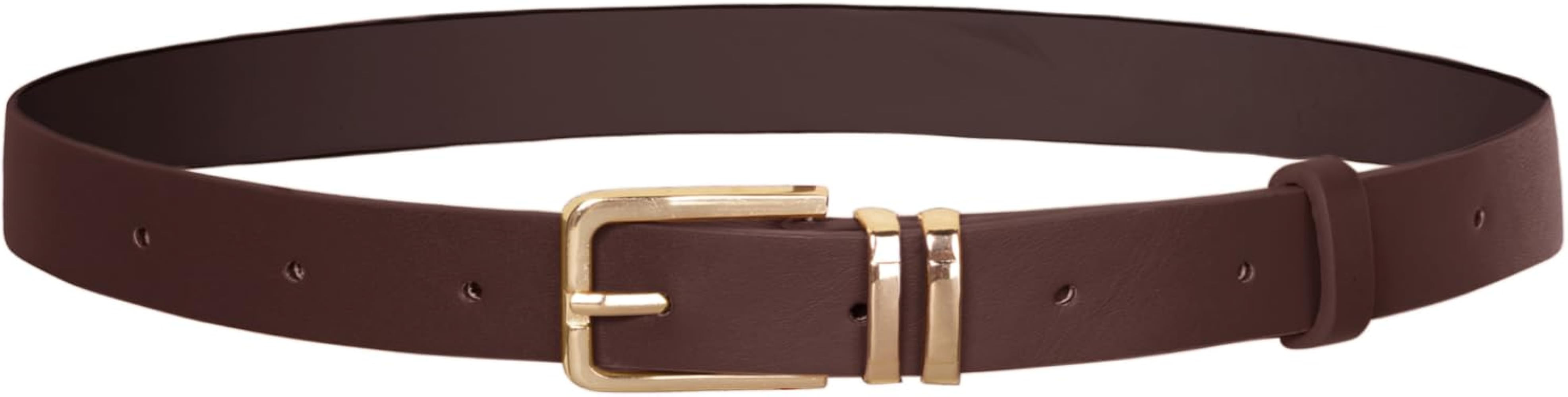 GRACE KARIN Women Leather Belt for Dresses Jeans Pants Waist Belt with Gold Buckle Medium PU Leat... | Amazon (US)