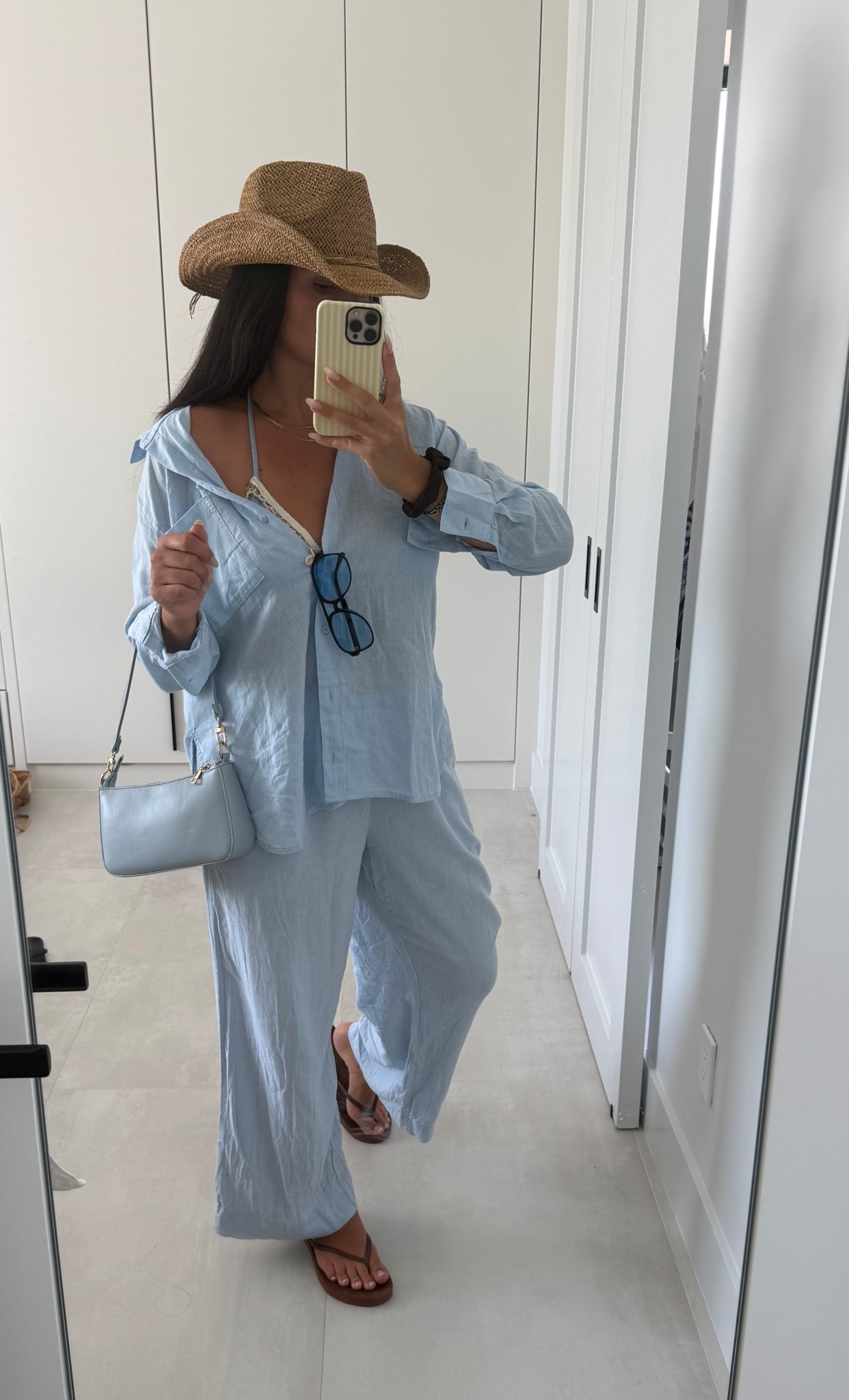 Wearing M in bathing suit & linen set! 

Beach outfit, vacation outfit, amazon bikini