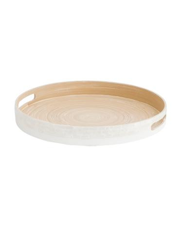 16in Large Round Capiz Tray | TJ Maxx