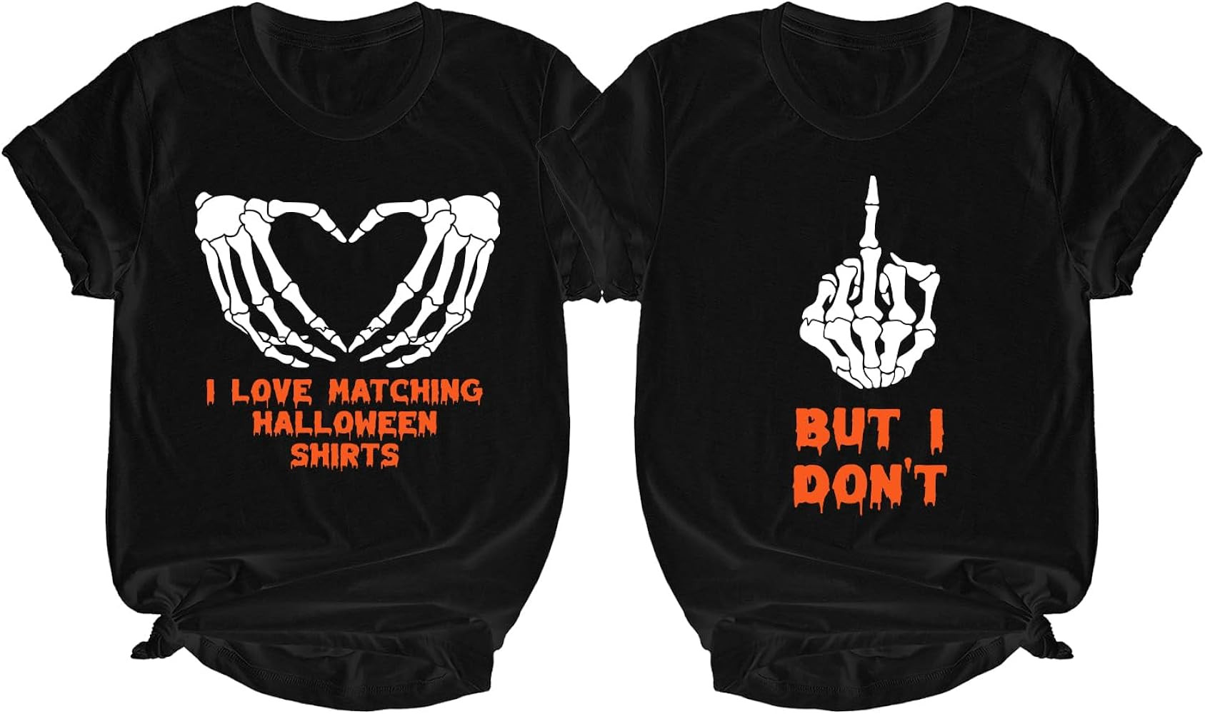 I Love Matching Halloween Shirts But I Don't Shirts, Funny Halloween Skeleton Hand Couple T-Shirt... | Amazon (US)