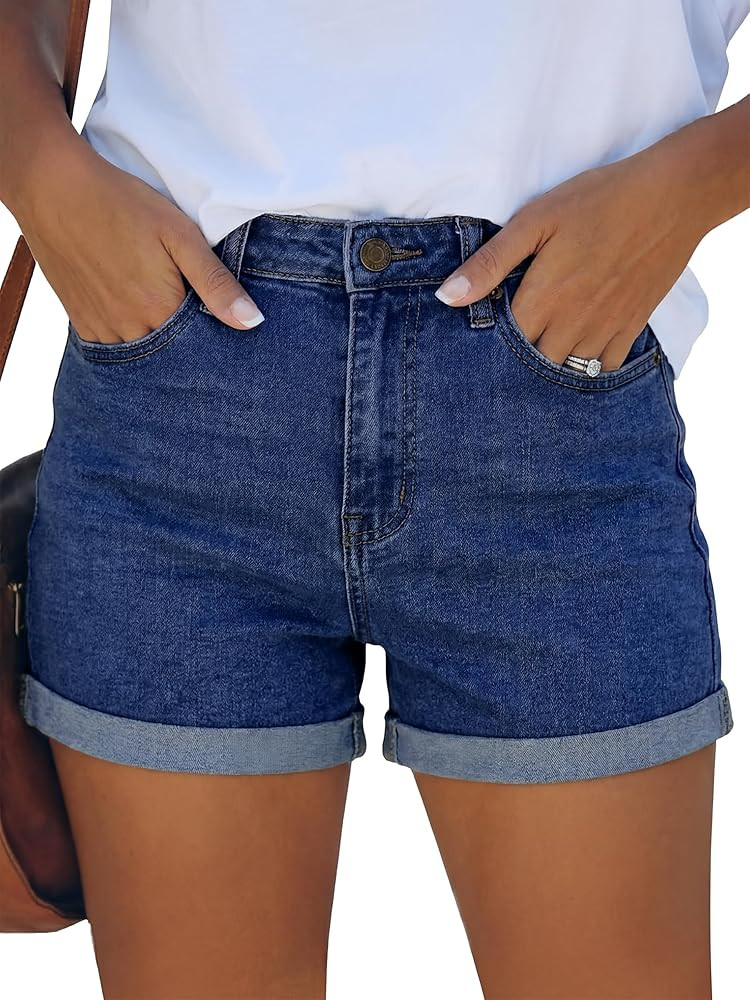 ANRABESS Denim Shorts for Women High Waisted Ripped Rolled Stretchy Jeans Shorts Casual Distresse... | Amazon (US)