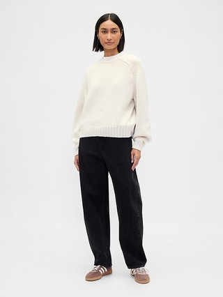 Cotton-Blend Relaxed Crewneck Sweater | Gap (US)