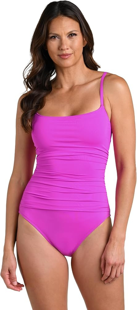 La Blanca Women's One Piece Swimsuit Island Goddess Shirred Side Women's Bathing Suit | Amazon (US)