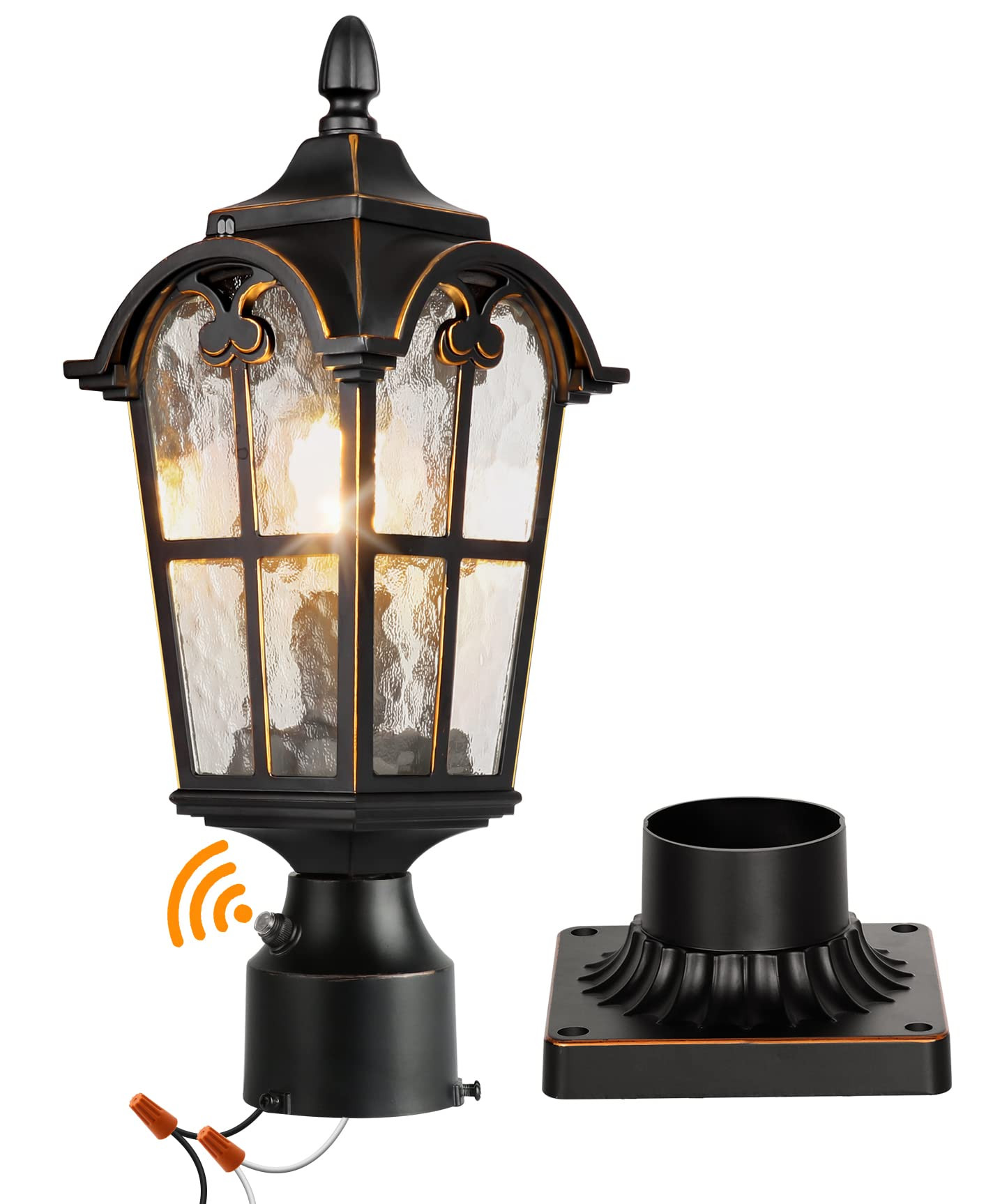 Hardwired 120V Dusk to Dawn Outdoor Post Light Black Roman, Waterproof Aluminum Pole Light Fixtur... | Amazon (US)