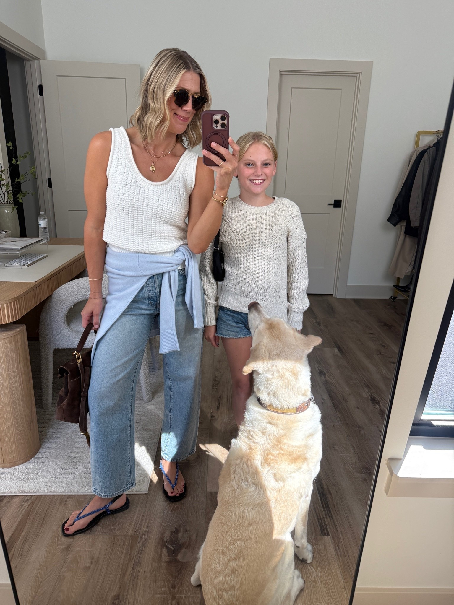 Wearing small tank, small sweater, 26 jeans (should have said sized down), sandals tts

#LTKootd #LTKOver40 #LTKSaleAlert