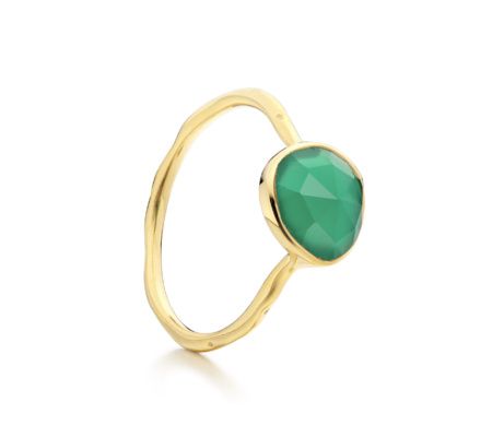 Gold Siren Stacking Ring Green Onyx | Monica Vinader (US)